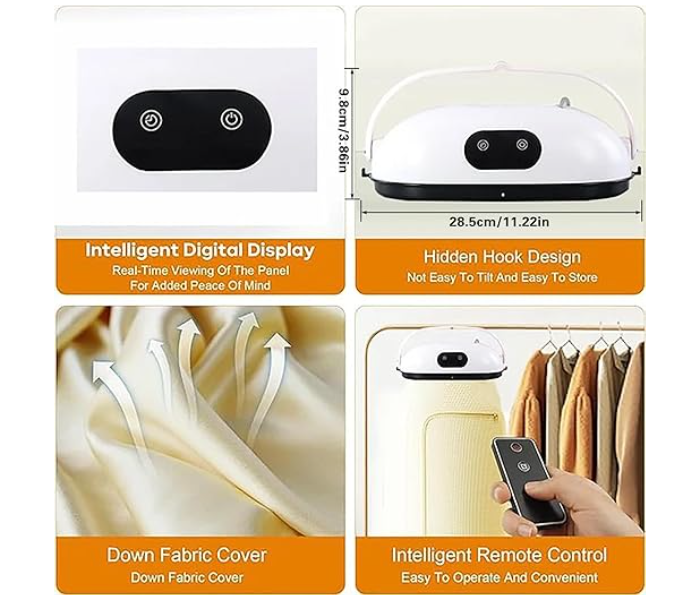 OIDIRE Fully Automatic Hanging Portable cloth dryer,Dual mode gentle drying of various clothes materials,Easy storage ,Travel friendly ,Clothes wrinkle removal in UAE