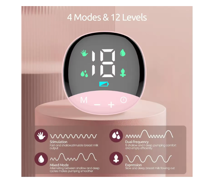 Automatic Breast Pump Milk Extractor Rechargeable Electric Digital Breast Pump Portable Massage Function in KSA