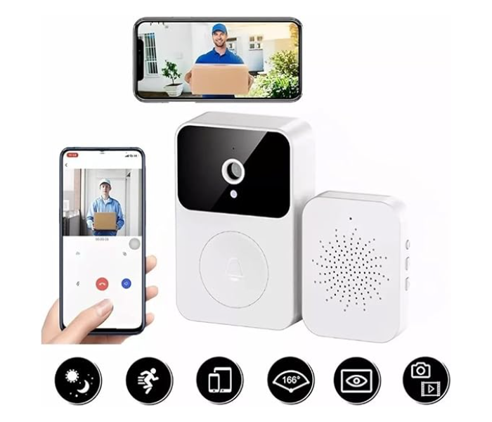 Smart Wireless Remote Video Doorbell Camera, HD Infrared Night Vision Wifi Video Doorbell With Voice Change, Auto Capture Storage Doorbell for Home Security in KSA