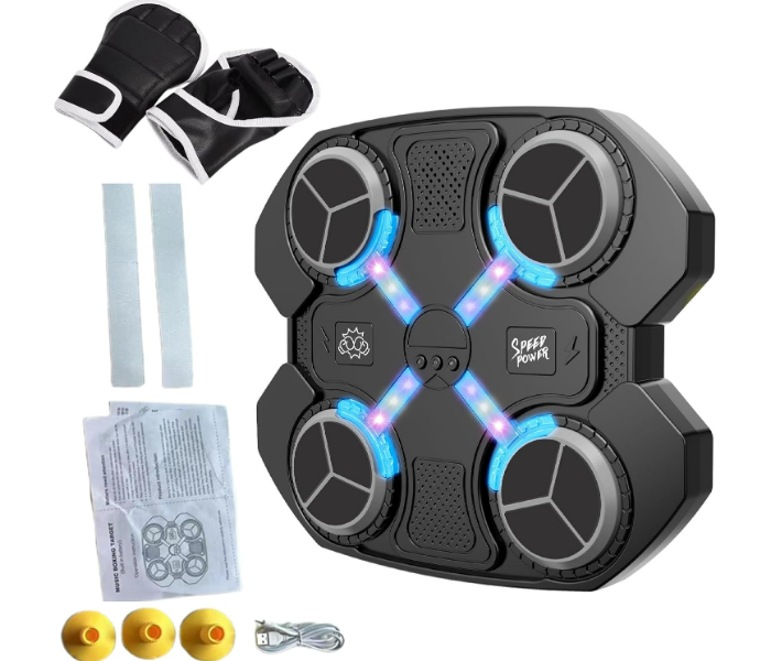Musical Boxing Machine with Gloves Electronic BT Intelligent Boxing Target Wall Mount Boxing Trainer Pad for Home Indoor Gym Age 3+ in KSA