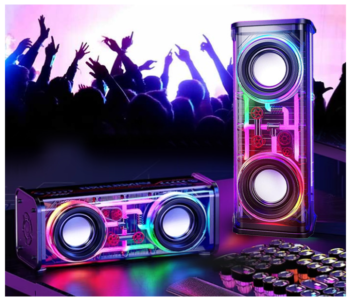 Generic Transparent Mecha Wireless Speaker Colorful Light Bluetooth Compatible 5.0 Speaker in OMAN