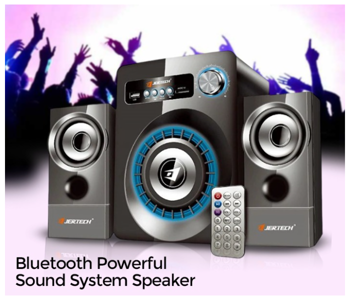 JERTECH 2.1 Channel Bluetooth Powerful Sound System Speaker - Black in OMAN