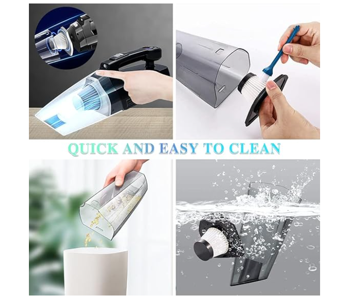Generic 4-in-1 Car Vacuum Cleaner Tire Inflator - Portable High Power Handheld Car Vacuum Cleaner 7000PA/130W/DC 12V with LCD Tire Pressure Display LED Light Wet/Dry Air Compressor in OMAN