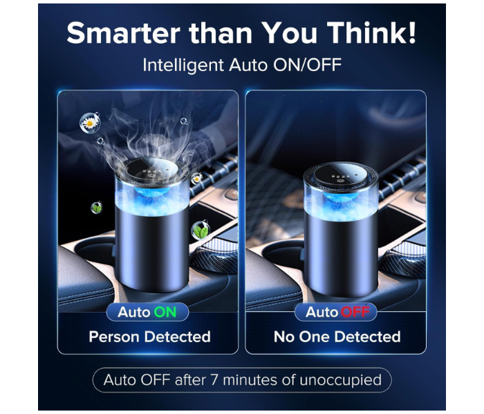 Smart Car Air Fresheners, Oil Car Diffuser Experience by Atomization, RGB Ambient Lights, Adjustable Concentration, Auto On/Off, Built-in Battery in UAE