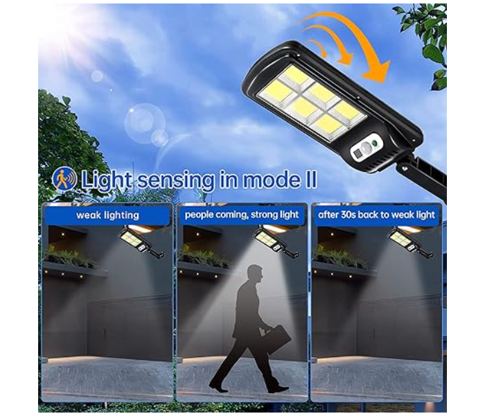 Sensor Solar Street, Outdoor Lights, 3 Modes Solar Wall Lamp with Remote Control, 120 LED Solar Outdoor Lights with Motion Sensor, Solar Lights for Garden, Pathway, Patio, Fence, Garage, Balcony (1 Pack) in KSA