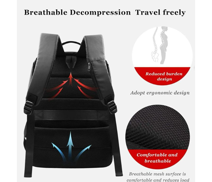 High Quality Waterproof USB Charging Port Multifunction smart fingerprint lock pu leather laptop backpack in UAE
