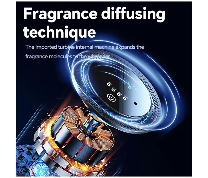 Smart Car Air Fresheners, Oil Car Diffuser Experience by Atomization, RGB Ambient Lights, Adjustable Concentration, Auto On/Off, Built-in Battery in UAE
