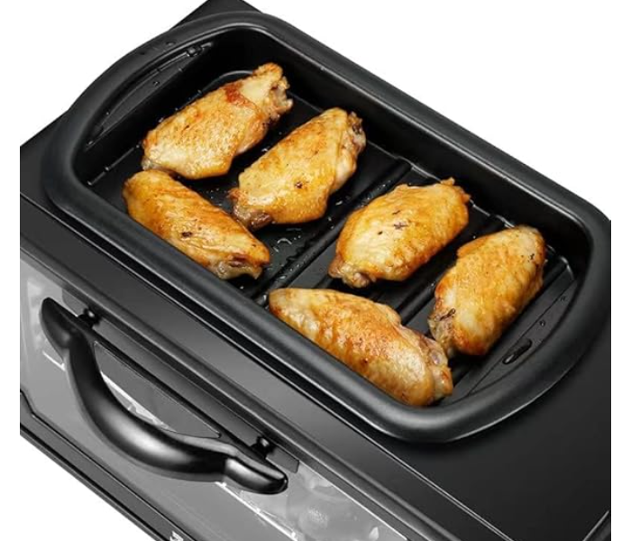 Silver Crest 12L 3 in 1 Breakfast Maker (Oven, Griddle Pan & Coffee Machine) Made With Premium Quality Material & Updated Electronics - Break Fast Machine Includes Frying Pan, Oven & Coffee Maker, black in KSA