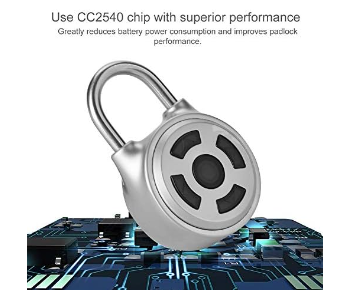 Bluetooth Padlock, Universal Safe Mini Wireless Metal Electronic Keyless Padlock Lock APP Control Password for Luggage Doors Cabinets in UAE