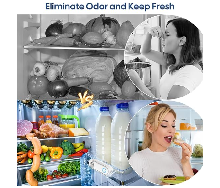 Air Purifiers, Rechargeable Refrigerator Deodorizer, Wall Mounted Mini Fridge Freshener, Ozone Deodorizer, Fresh-keeping Apparatus, for Pet Room Car Shoe Closet Wardrob in UAE