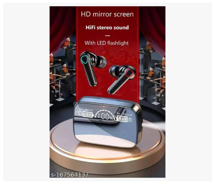 Set of 2 M19 Digital Display TWS Mini Sports Headset With Charging Bin in KSA