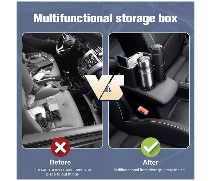 Generic Car Multifunctional Armrest Storage Box Cup Holder in OMAN
