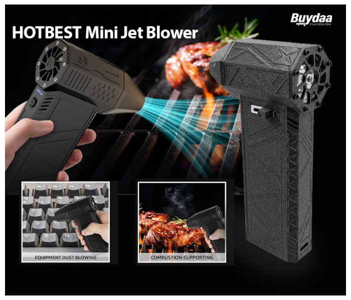 HOTBEST Mini Jet Blower, 130000 RPM Cordless Super Jet Dry Blower, Mini Fan Air Blower with Overheat Protection, Portable Hand Held Powerful Fan for Cleaning, Camping, Outdoors, Car in KSA