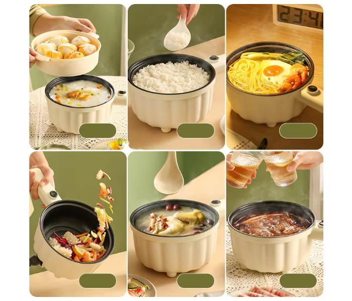High Quality Multifunction Electric Cooker Pan Hot Pot Non-Stick 2L Portable Multicooker for Home Travel, with Steamer, for Steak, Soup in UAE