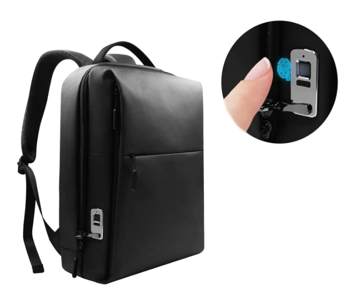 High Quality Waterproof USB Charging Port Multifunction smart fingerprint lock pu leather laptop backpack in UAE