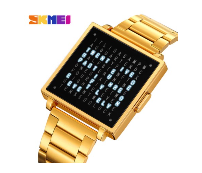 SKMEI 2312 New Design Mens Square LED Digital Watch Black Plated Wrist Watches in UAE