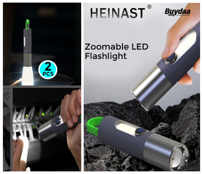 Bundle 2 PCs Set Generic Zoomable LED Flashlight Image