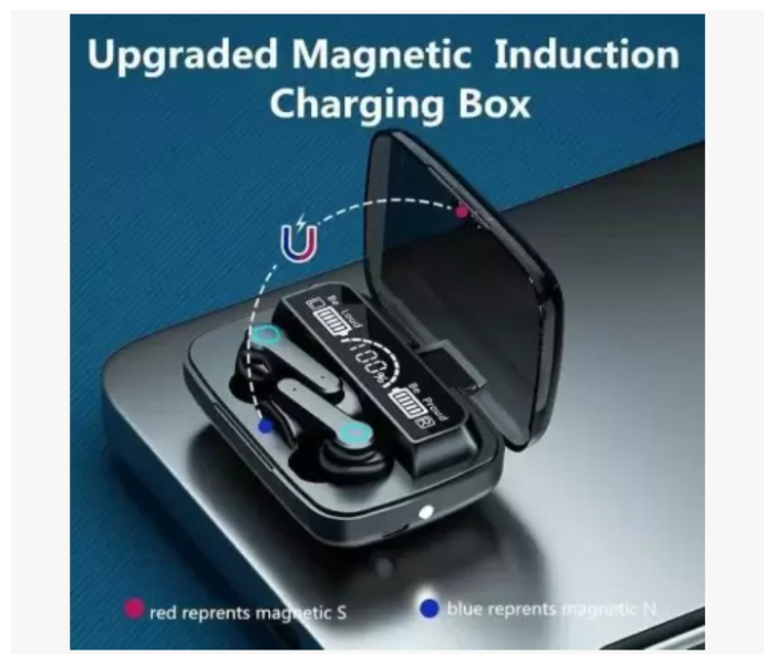 Set of 2 M19 Digital Display TWS Mini Sports Headset With Charging Bin in KSA