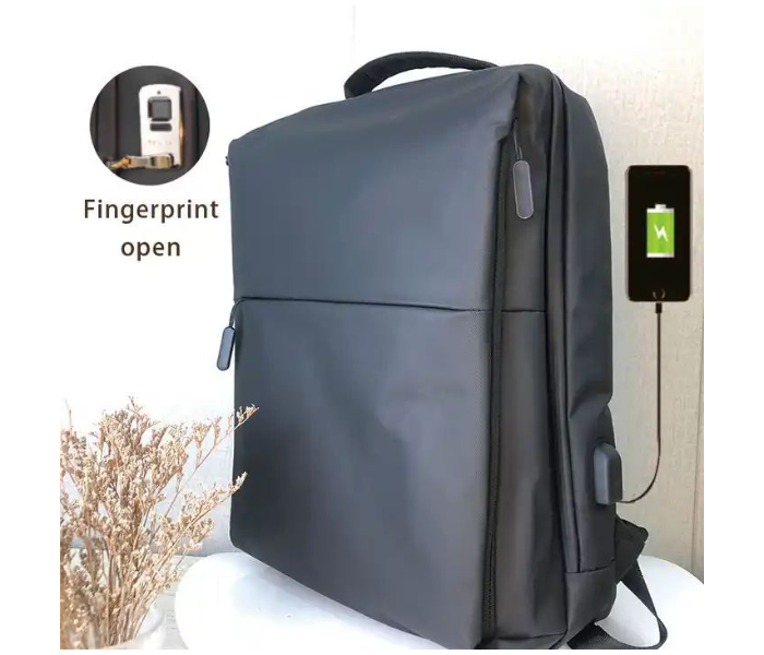 High Quality Waterproof USB Charging Port Multifunction smart fingerprint lock pu leather laptop backpack in UAE