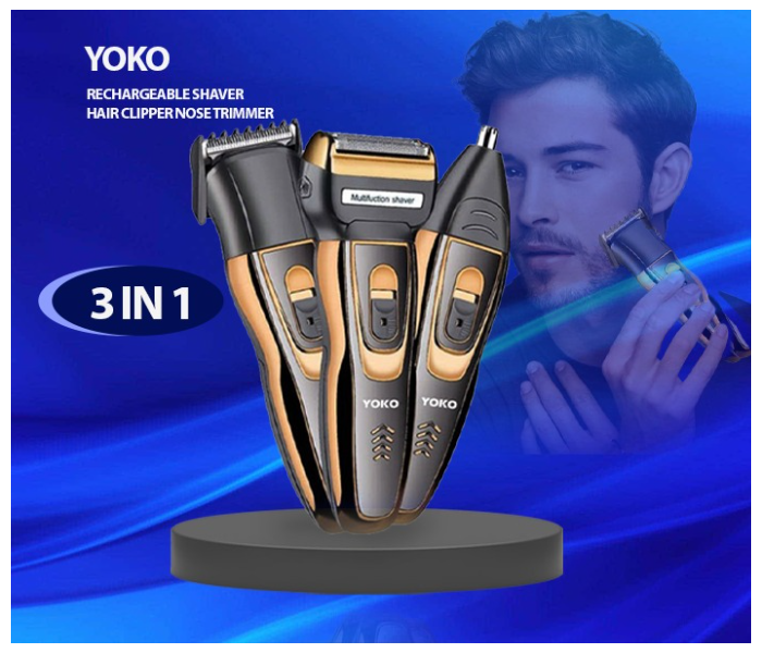 Yoko 3 in 1 Rechargeable Shaver Hair Clipper Image