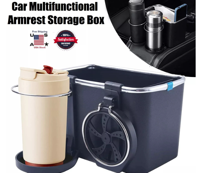 Generic Car Multifunctional Armrest Storage Box Cup Holder in OMAN