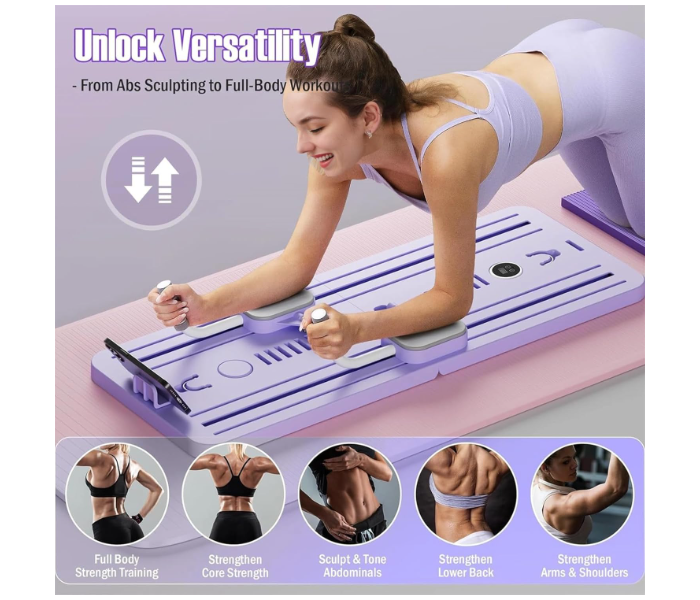 Multifunctional Abdominal Board, Ab Exercise Board, with Resistance Bands and Knee Mat, Automatic Rebound Ab Roller, Abs Exercise Machine, for Full Body Workout, for Home Indoor Outdoor in UAE