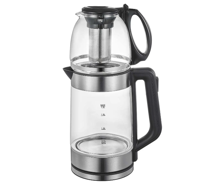 Classy TouchTransparent Glass Kettle 2L Double Pot Tea Pot With filter Electric Kettle with 0.8L Steam Tea Pot, 2 in 1 Multifunctional Electric Kettle 2L in UAE