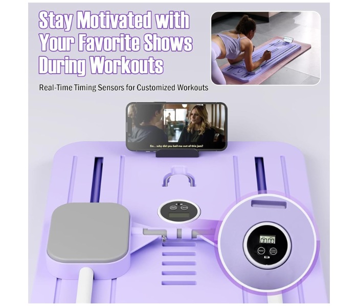 Multifunctional Abdominal Board, Ab Exercise Board, with Resistance Bands and Knee Mat, Automatic Rebound Ab Roller, Abs Exercise Machine, for Full Body Workout, for Home Indoor Outdoor in UAE