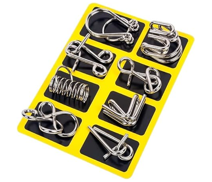 MISHINE Metal Wire Puzzles Brain Teaser, IQ Test Toy Mind Game Jigsaw Magic Trick Toys for Kids and Adults Set of 8 in KSA