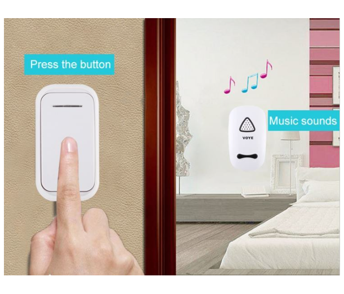 Mini Digital Wireless Door Bell Remote Control Wireless Receiver Doorbell Music Remote Control with 38 Polyphony Sounds in KSA