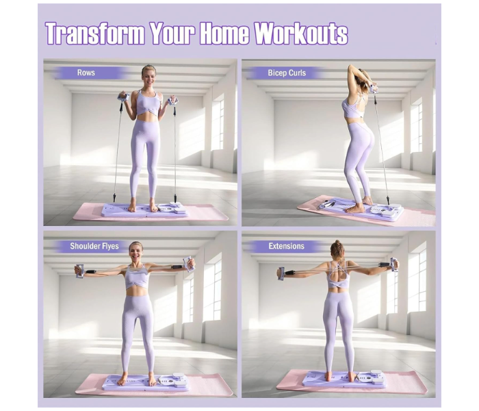 Multifunctional Abdominal Board, Ab Exercise Board, with Resistance Bands and Knee Mat, Automatic Rebound Ab Roller, Abs Exercise Machine, for Full Body Workout, for Home Indoor Outdoor in UAE