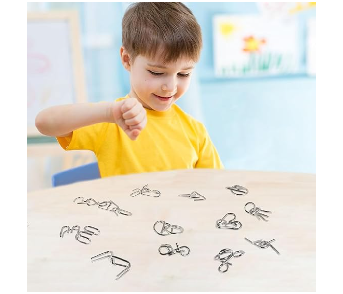 MISHINE Metal Wire Puzzles Brain Teaser, IQ Test Toy Mind Game Jigsaw Magic Trick Toys for Kids and Adults Set of 8 in KSA