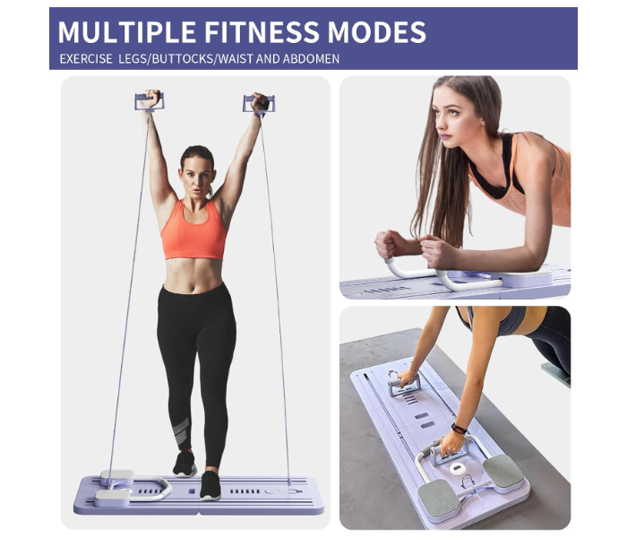 Multifunctional Abdominal Board, Ab Exercise Board, with Resistance Bands and Knee Mat, Automatic Rebound Ab Roller, Abs Exercise Machine, for Full Body Workout, for Home Indoor Outdoor in UAE
