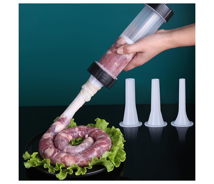 Sausage Stuffer, Simple Hand-Made Sausage Making Machine, Hot Dog Stuffer With 3 Filling Tubes, Used To Make Sausages Of Different Sizes, Suitable For Family Gatherings and Barbecues06 in KSA