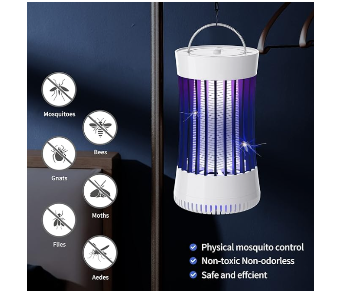 Indoor Bug Zapper with Fan, High Voltage Lighted Mosquito Lamp Trap, USB Cable Plug-in Electric Insect Killer Catching Moth Mosquitoes Gnat Fruit Flies (NO Battery) in KSA