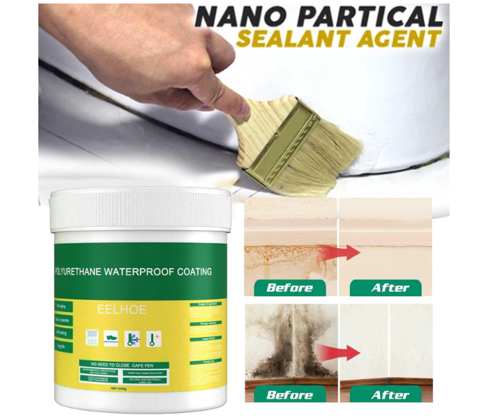 Super sealant Invisible Waterproof Insulation Agent Sealant, Waterproof Sealant with Brush, Waterproof Polyurethane Coating for Bathroom, Toilet, Tiles, Walls, Roof Repair 300g in KSA