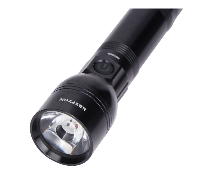 Krypton KNFL5438 Rechargeable LED Flashlight Energy Efficient Design with Type C Charging - Black in KSA