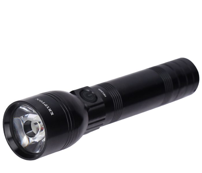 Krypton KNFL5438 Rechargeable LED Flashlight Energy Efficient Design with Type C Charging - Black in KSA