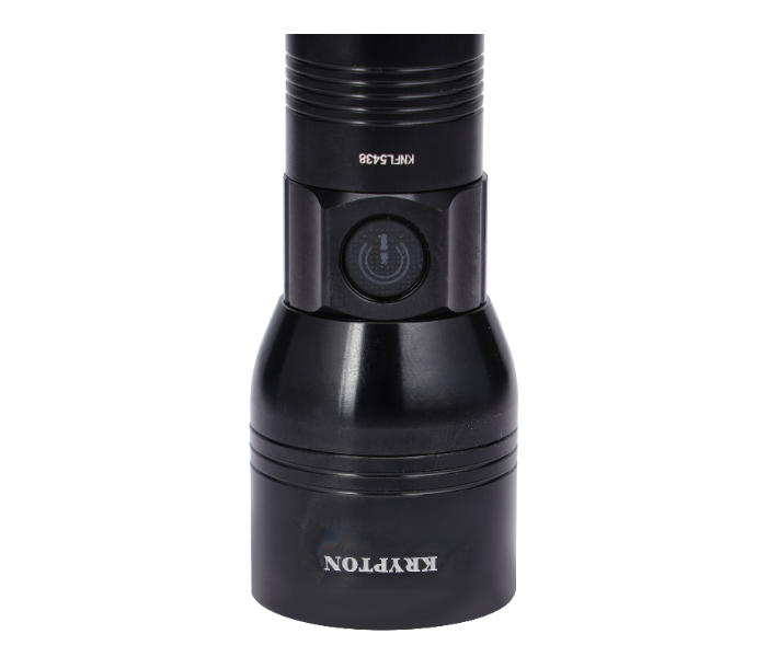 Krypton KNFL5438 Rechargeable LED Flashlight Energy Efficient Design with Type C Charging - Black in KSA