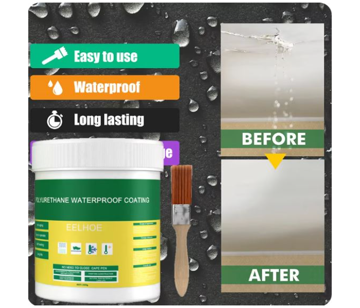 Super sealant Invisible Waterproof Insulation Agent Sealant, Waterproof Sealant with Brush, Waterproof Polyurethane Coating for Bathroom, Toilet, Tiles, Walls, Roof Repair 300g in KSA