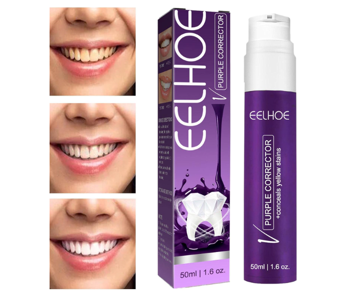 Purple Color Corrector Toothpaste For Teeth Whitening And Color Correcting, Remove Stains, Improves Teeth in UAE