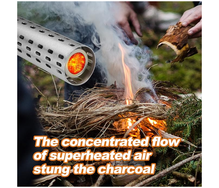 Electric Charcoal Fast 60-Second Fire Starter and Lighter with Built-in Blower | Indoor Outdoor BBQ Smoker Grill Starter - Super Quick Electro Torch Ignites Briquettes Wood for Fireplace and Fire Pit in UAE