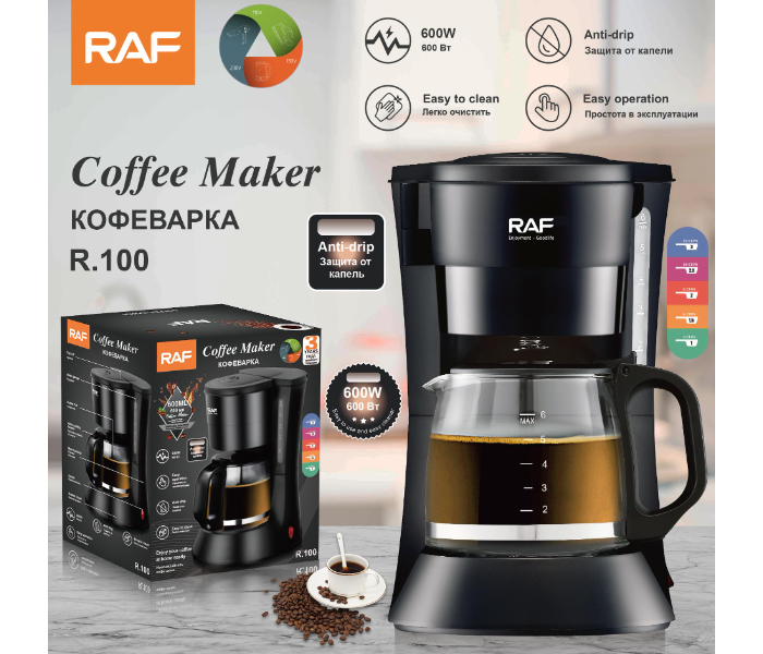 Electric Coffee Maker Drip Automatic All-In-One Small Coffee Machine with Automatic All-In-One Small Coffee Machine 600ml Coffee Pot Espresso Maker 600W Heating in KSA