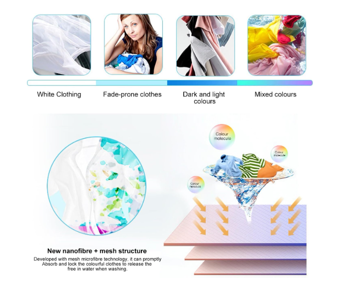 Magic Laundry paper Color Catchers for Laundry Color Grabber Laundry Sheets Pack of 50 Laundry Color Catcher Sheets Maintain Original Color of Clothing Detergent Sheets for Home Apartment School Travel in UAE