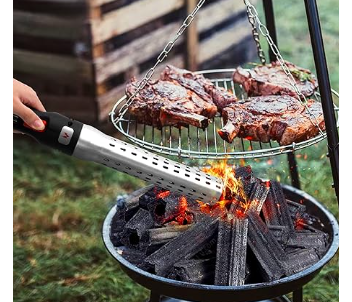 Electric Charcoal Fast 60-Second Fire Starter and Lighter with Built-in Blower | Indoor Outdoor BBQ Smoker Grill Starter - Super Quick Electro Torch Ignites Briquettes Wood for Fireplace and Fire Pit in UAE