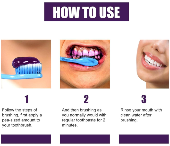 Purple Color Corrector Toothpaste For Teeth Whitening And Color Correcting, Remove Stains, Improves Teeth in UAE