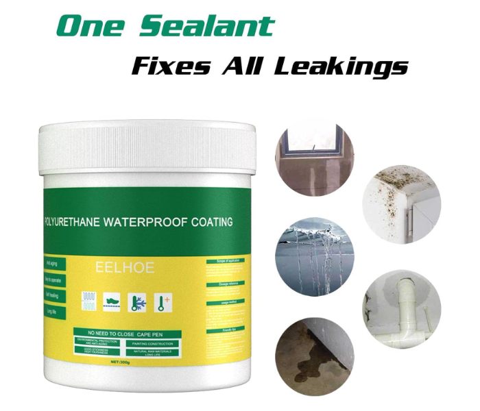 Super sealant Invisible Waterproof Insulation Agent Sealant, Waterproof Sealant with Brush, Waterproof Polyurethane Coating for Bathroom, Toilet, Tiles, Walls, Roof Repair 300g in KSA