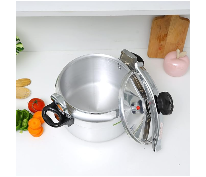  MACEST 5L Aluminum Pressure Cooker- Equipped with Multi-Safety Device and Unique Pressure Indicator| Durable Aluminum Alloy Construction with Firm Handles| Compatible with Gas, Silver in KSA