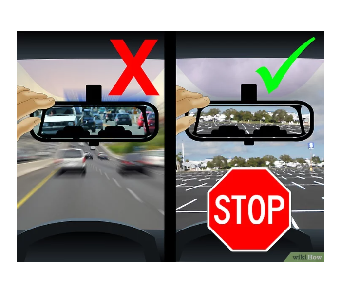 AUKEPO 9.8'' Car Rear View Mirror with Suction Cup, Anti Glare Adjustable Auto Interior Rearview Mirror, HD Thickened Vehicle Inside Mirror Reduce Blind Spots, Universal for Marine, Truck, SUV (Black) in KSA
