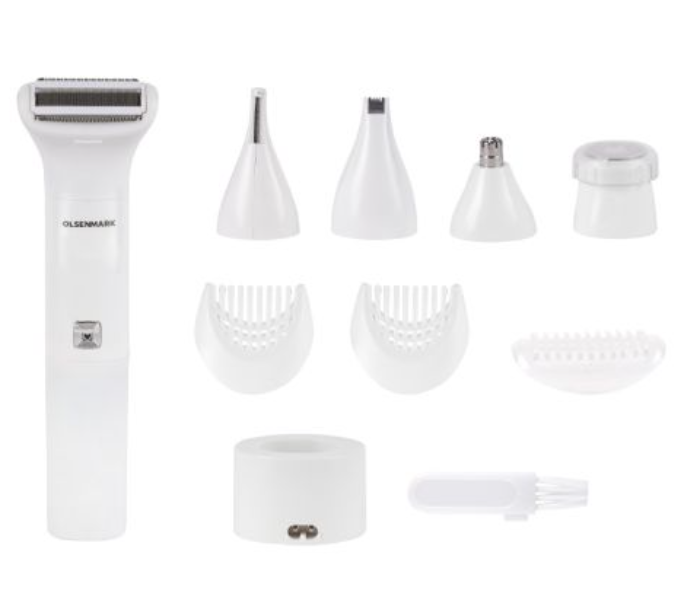 Olsenmark OMLS4109 6-in-1 Ladies Grooming Set Digital Display and Rechargeable Kit - White in KSA
